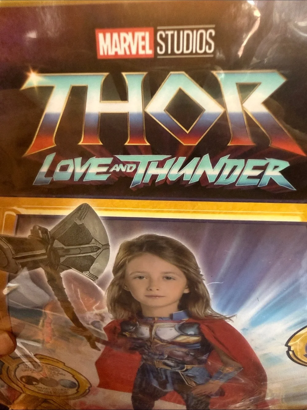 KIDS Unisex Marvel Thor 5 PCS Costume with Red Cape Blue Armor Size Large 10/12